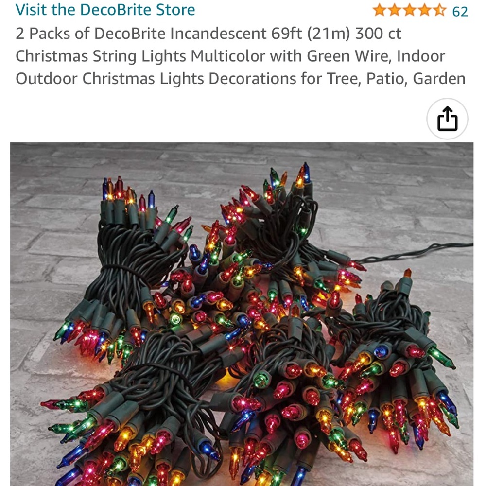 Multi Color Holiday Lights - NWT (pack of two)